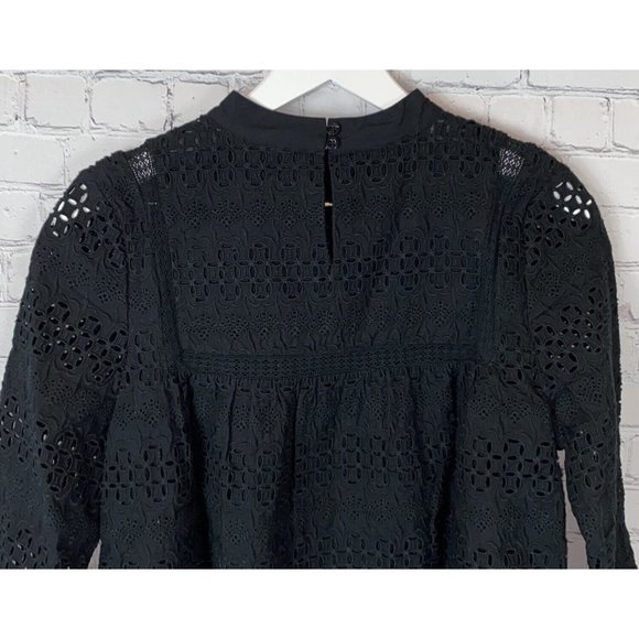 NWT VINEYARD VINES Womens' Mock Neck Eyelet Top Blouse Black Size 6 $128.00 - Picture 8 of 8